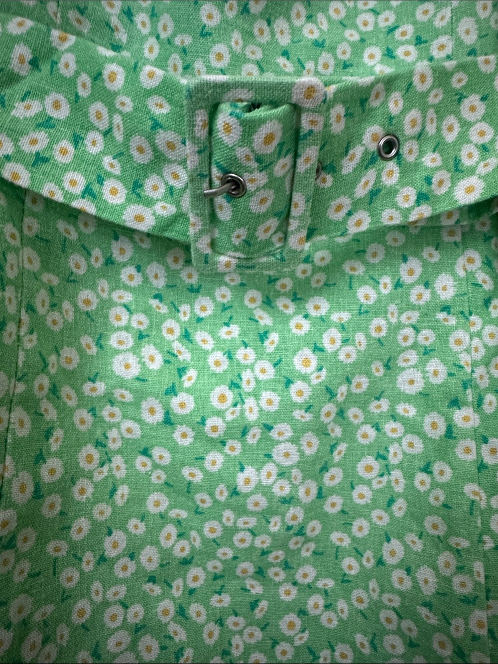 🛍️SALE🛍️ ZARA Green Puff-Sleeve Floral Mini Dress with Belt - Picture 4 of 7